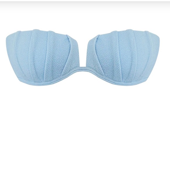 OSTRA BRASIL TQC PLEATED DETAIL BIKINI TOP LIGHT BLUE - S (WITHOUT STRAPS) - Picture 3 of 5